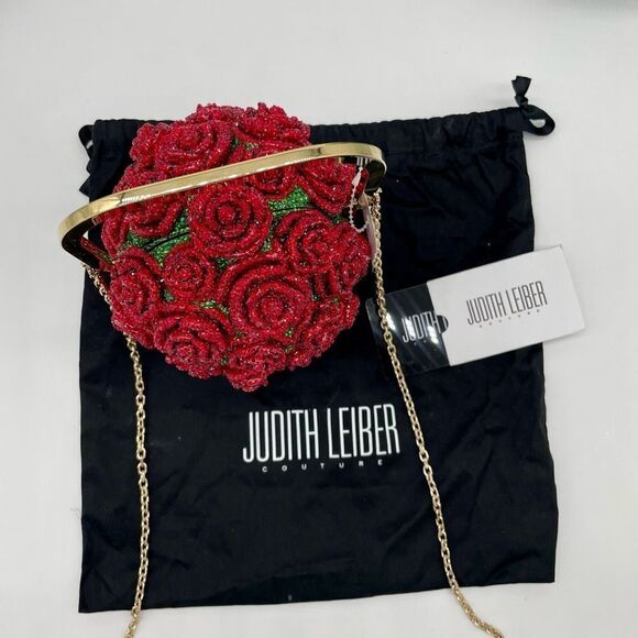 Women’s Judith Lieber bag of roses, crystal clutch bag made in Italy - Picture 8 of 10